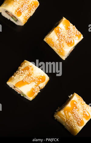 Deliziosi panini di sesamo, vista dall'alto Foto Stock