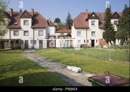 Wien, Gartensiedlung Glanzing - Vienna, Società Cooperativa Tenement Foto Stock