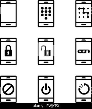 Telefono Mobile Security Illustrazione Vettoriale