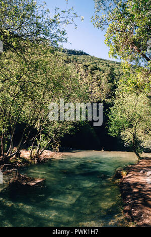 Cascate d'Akchour cascata, Chefchaouen, Marocco, 2018 Foto Stock