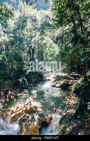 Cascate d'Akchour cascata, Chefchaouen, Marocco, 2018 Foto Stock