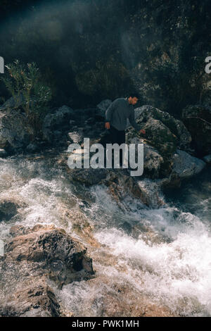 Cascate d'Akchour cascata, Chefchaouen, Marocco, 2018 Foto Stock