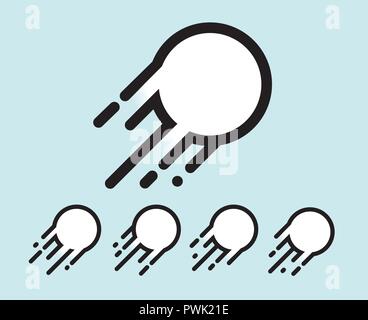 Palla di neve / ping pong palla in movimento logo / vettore Icona di linea e il colore miscelato arte illustartion clip art Illustrazione Vettoriale