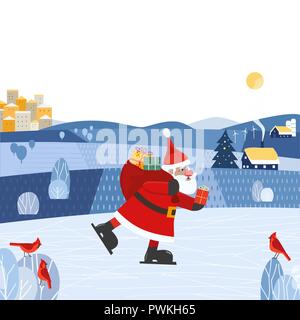 Poster Fancy Winter Holiday Illustrazione Vettoriale