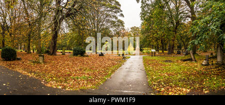 Linthorpe cimitero comunale in autunno, Middlesbrough Foto Stock