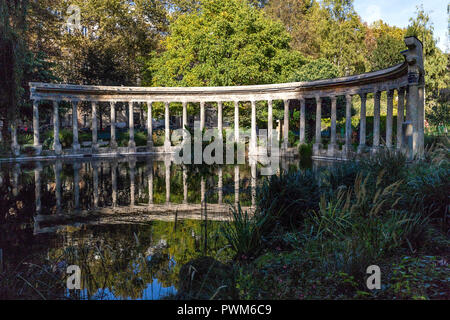 Parc Monceau Colonade - Parc Monceau fu costruito nel XVII secolo per ordine del Duca di Chartres. Oggi è uno dei più eleganti giardini in Pa Foto Stock