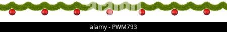 Ghirlanda di Natale. Verde abete pensili festone per la decorazione Illustrazione Vettoriale