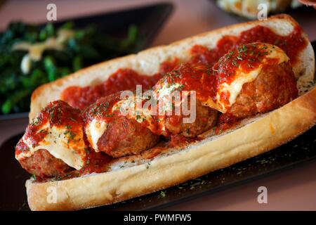 Sandwich con polpette di carne Foto Stock