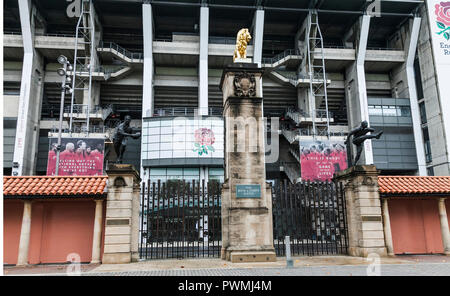 Twickenham Stadium, casa del rugby inglese, a Londra, Inghilterra, Regno Unito Foto Stock