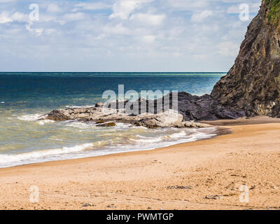 Spiaggia di Tresaith sulla costa gallese in Ceredigion. Foto Stock