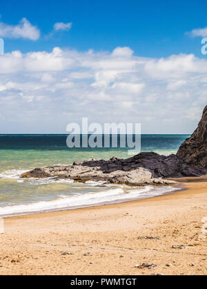 Spiaggia di Tresaith sulla costa gallese in Ceredigion. Foto Stock