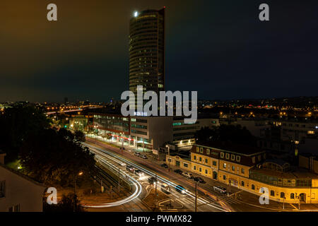 Vista notturna della città di Vienna Foto Stock