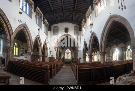 Vista interna del la chiesa di Saint Gregory in Bedale, North Yorkshire Foto Stock