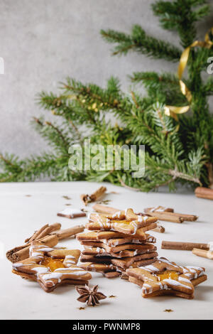 Stella di Natale forma i cookie di zucchero Foto Stock