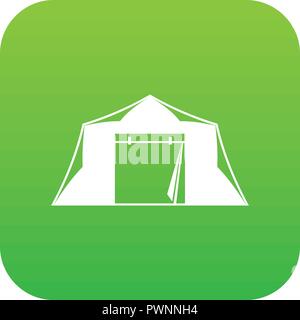 Tenda icona verde digitale Illustrazione Vettoriale