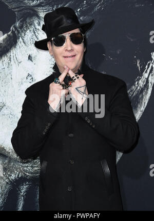 Hollywood, CALIFORNIA, Stati Uniti. 17 ottobre 2018. 17 ottobre 2018 - Hollywood, California - Marilyn Manson. "Halloween" a Los Angeles Premiere tenutasi al TCL Chinese Theatre. Credito fotografico: Birdie Thompson/AdMedia Foto Stock