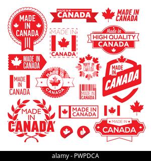 L'etichetta di reso ​​in Canada i badge di vettore per la personalizzazione del prodotto Illustrazione Vettoriale