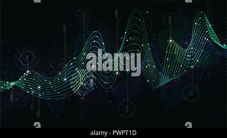 Pianificare i dati statistici, indicatore analitico sci-fi aziendale di sfondo illustrazione vettoriale per presentazioni Illustrazione Vettoriale