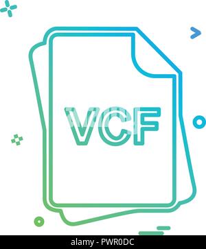 File VCF icona tipo di vettore di design Illustrazione Vettoriale