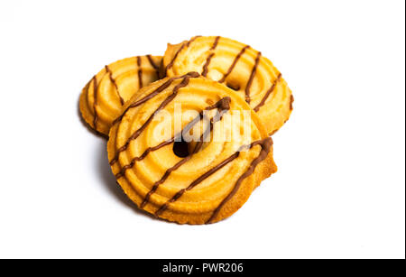 Biscotti con cacao topping sul tavolo rustico Foto Stock