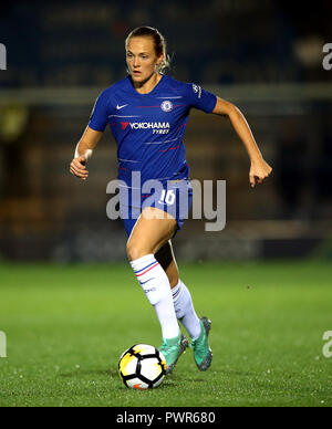 Chelsea donna Magdalena Ericsson durante la donna della Champions League prima gamba corrispondono a Kingsmeadow, Londra Foto Stock