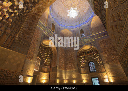 Uzbekistan, Samarcanda, Gur-e-Amir, Guri Amir, Mausoleo di, Tamerlane, Timur, interna Foto Stock