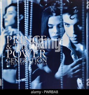 Prince & The New Power Generation - copertina originale dell'album in vinile - Diamonds and Pearls - 1991 Foto Stock