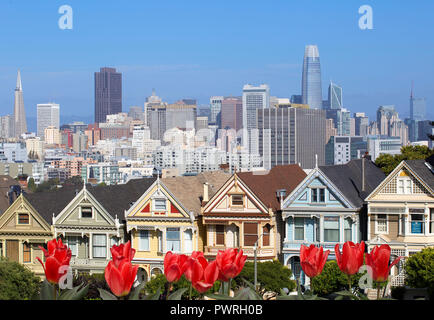 Il dipinto di sorelle case in San Francisco Foto Stock