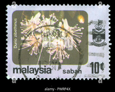 Con timbro postale timbro dall'Malay federale membri nella serie Sabah rilasciato in 1979 Foto Stock