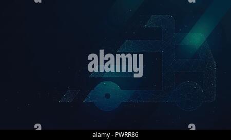 Hi-tech con sfondo icona di consegna, logistica di trasporto globali concept futuristico immagine di presentazione Illustrazione Vettoriale