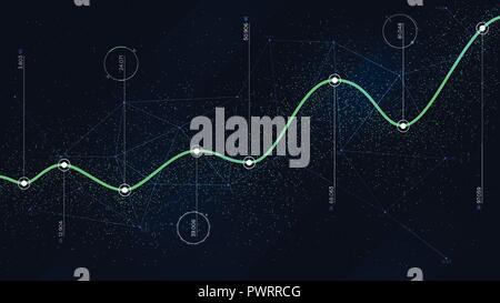 Grandi algoritmi di dati le tecnologie di visualizzazione analitica infografico per presentazioni aziendali Illustrazione Vettoriale