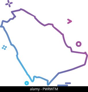 Saudia Arabia icona mappa vettore di design Illustrazione Vettoriale