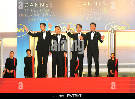 Maggio 11th, 2018 - Cannes Spy andato a nord, tappeto rosso, 71st Cannes Film Festival 2018, Gongjak, Yoon Jong Bin, Hwang Jung Min, Lee Sung Min, Ju Ji H Foto Stock