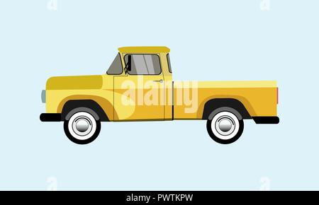 Pickup. Classico carrello. Isolato illustrazione vettoriale Illustrazione Vettoriale