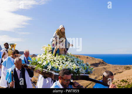 "Nossa Senhora dos Milagres' festa in conico, l'isola di Madeira, Portogallo, settembre 2018. Foto Stock