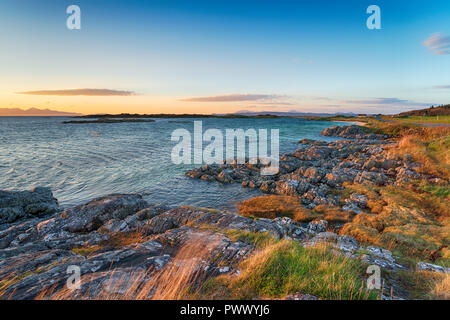Spiaggia Traigh a Arisaig nelle Highlands della Scozia Foto Stock