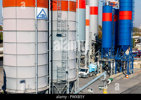 TBS cemento impianto di miscelazione in, produzione di cemento e calcestruzzo preconfezionato, Rhein-Neckar-Hafen Mannheim, in termini di superficie il più grande porto interno in Ge Foto Stock