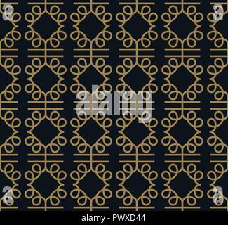 Modello senza giunture. Linee grafiche ornamento. Floral sfondo elegante. Illustrazione Vettoriale