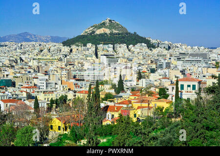 Crystal Clear View di Athens, Athens Cityscape, vista rilassante a Atene, Grecia Foto Stock