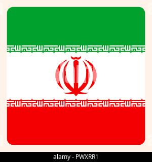 Iran bandiera quadrata pulsante, social media segno di comunicazione, business icona. Illustrazione Vettoriale