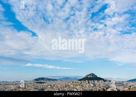 Crystal Clear View di Athens, Athens Cityscape, vista rilassante a Atene, Grecia Foto Stock