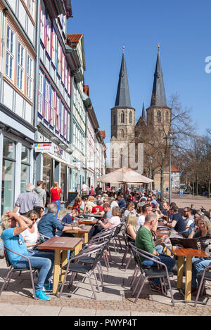 Market street, Duderstadt, Bassa Sassonia, Germania, Europa Foto Stock