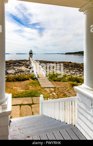 Marshall punto luce stazione costruita nel 1857 in Port Clyde Maine Foto Stock