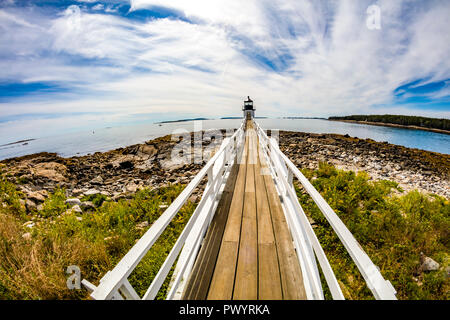 Marshall punto luce stazione costruita nel 1857 in Port Clyde Maine Foto Stock