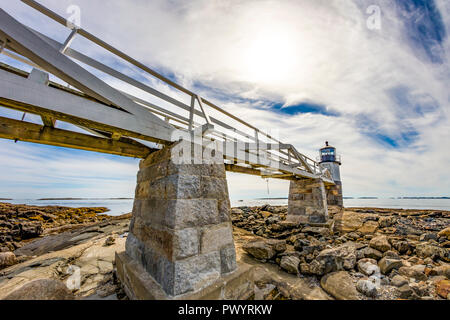 Marshall punto luce stazione costruita nel 1857 in Port Clyde Maine Foto Stock