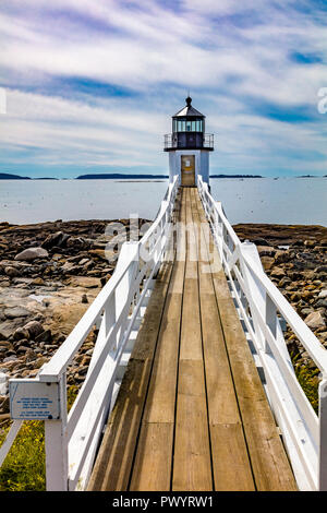 Marshall punto luce stazione costruita nel 1857 in Port Clyde Maine Foto Stock