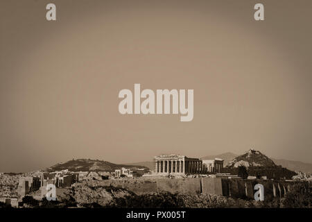 Crystal Clear View di Athens, Athens Cityscape, vista rilassante a Atene, Grecia Foto Stock