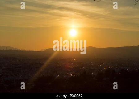 Crystal Clear View di Athens, Athens Cityscape, vista rilassante a Atene, Grecia Foto Stock