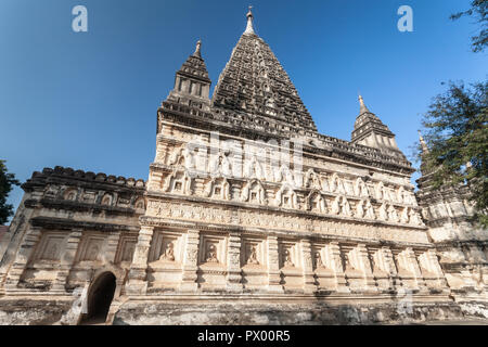 Dettaglio delle statue di Buddha a Mahabodi tempio di Bagan, Myanmar Foto Stock