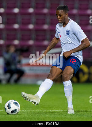 Inghilterra U21's Aaron Wan-Bissaka durante UEFA U21 al campionato europeo di qualifica del gruppo quattro corrispondono a Tynecastle Stadium, Edimburgo. Foto Stock